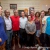 Gérard Marie accueilli à son arrivée par la grande famille Rames Guyane, organisateurs, élus, frères et soeurs de rame,...